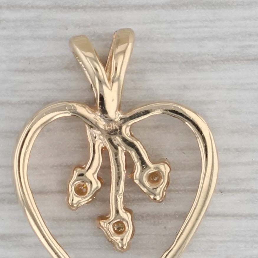 0.12ctw Diamond Spray Heart Pendant 14k Yellow Gold