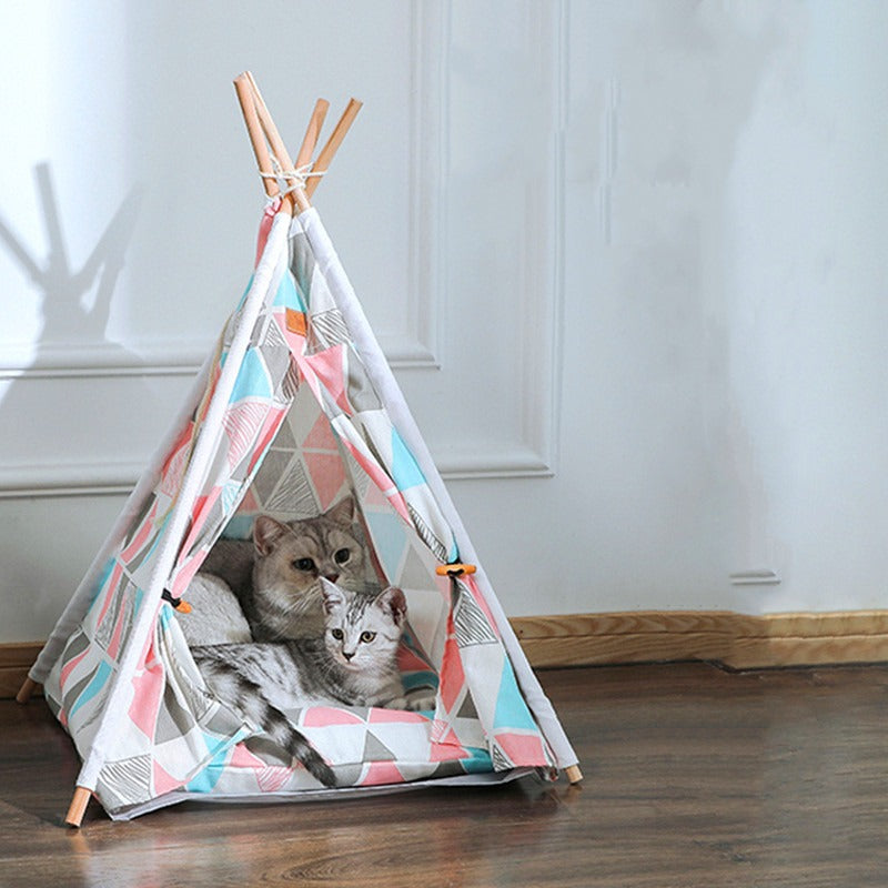 Pet Tent House Canvas Bed