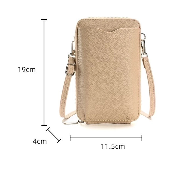 Women's Pu Leather Solid Color Basic Square Zipper Phone Wallets