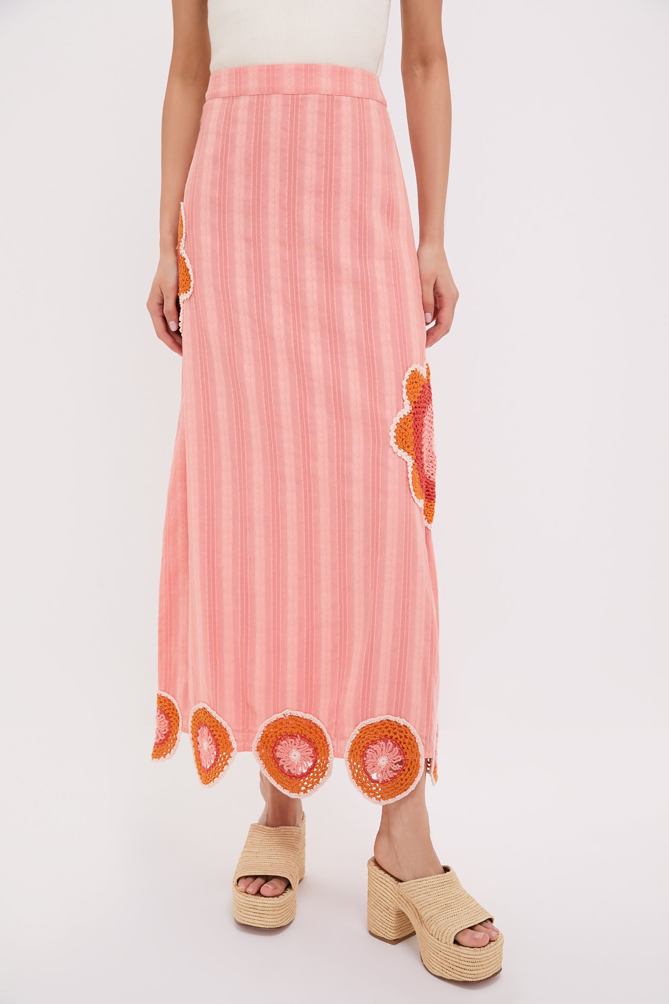 Coral Crochet Wells Skirt