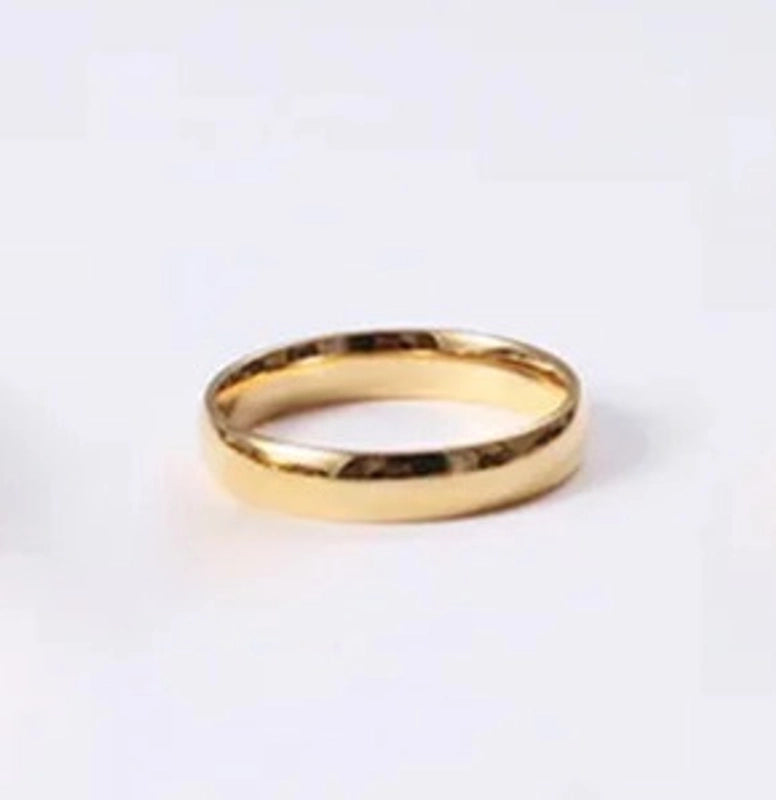 Stainless Steel 14K Gold Plated Minimalist Plating Geometric Rings