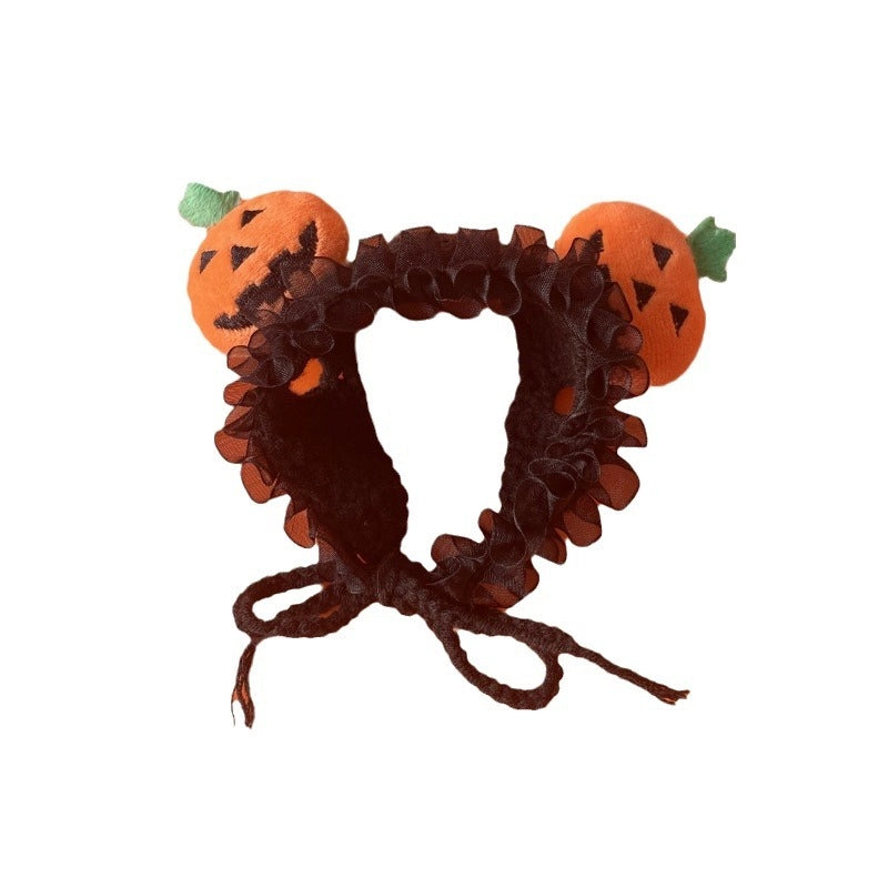 Pet Halloween Pumpkin Ghost Hat Cat Dog Holiday Party Ghost Festival Wool Head Cover