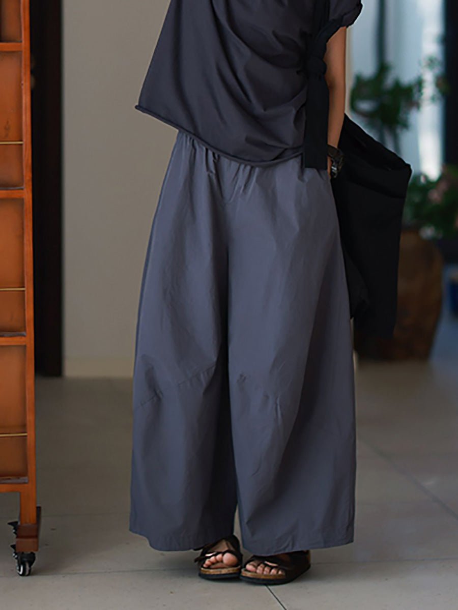 Women Summer Casual Pure Color 100%Cotton Harem Pants