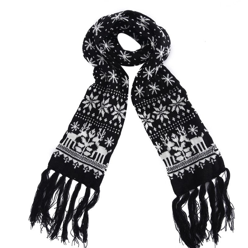 Christmas Gift Snowflake Elk Thickened Wool Couple Warm Scarf Scarf