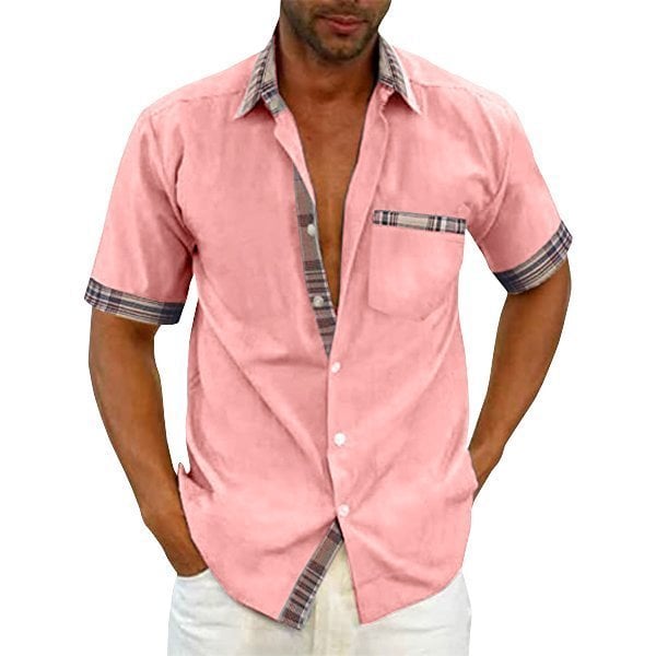 🔥Men's Casual Plaid Collar Button Summer Shirt