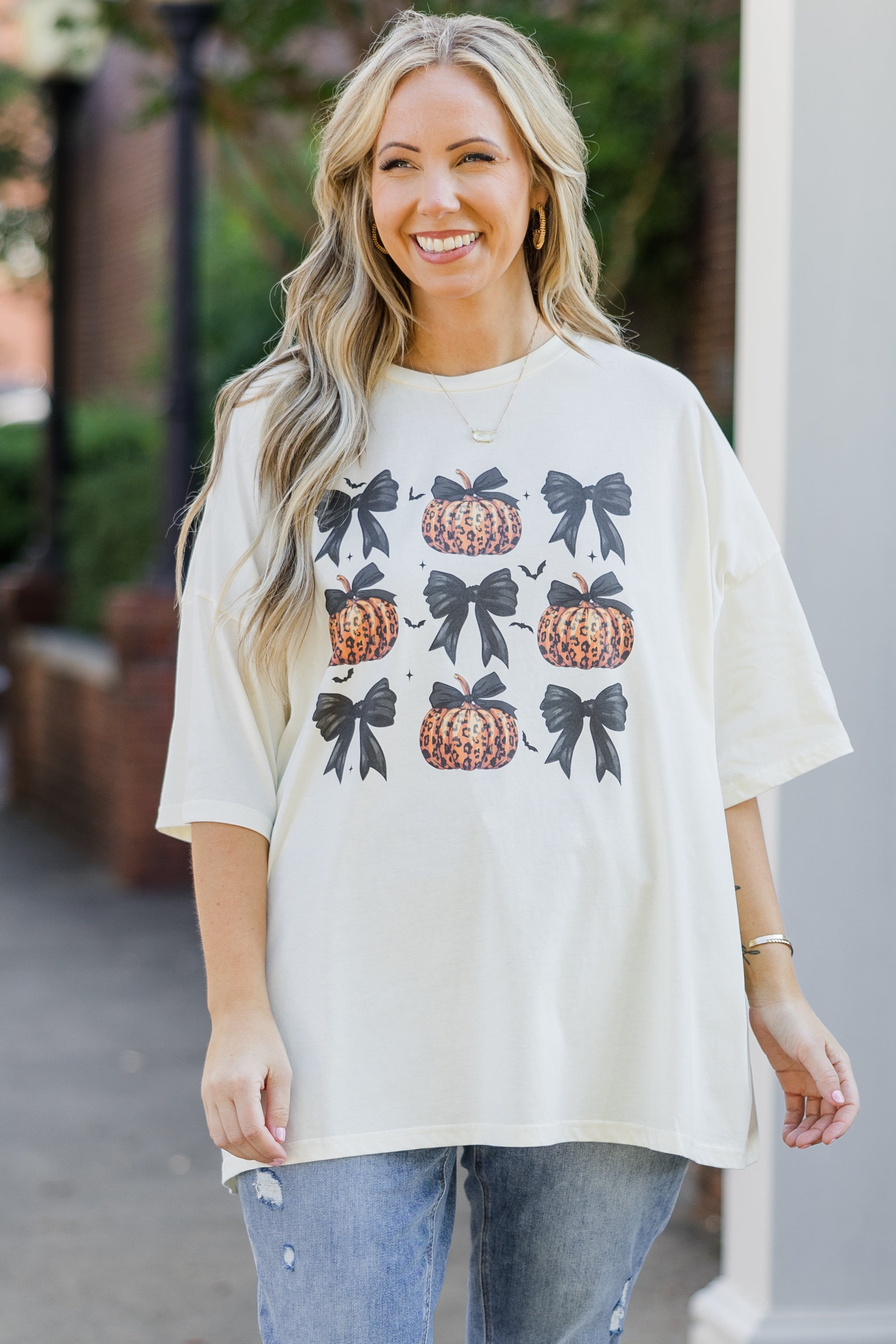 Fierce Halloween Boyfriend Tee. Ivory