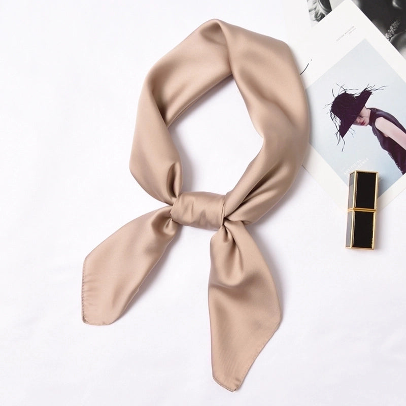 Women's Minimalist Solid Color Satin Silk Scarves