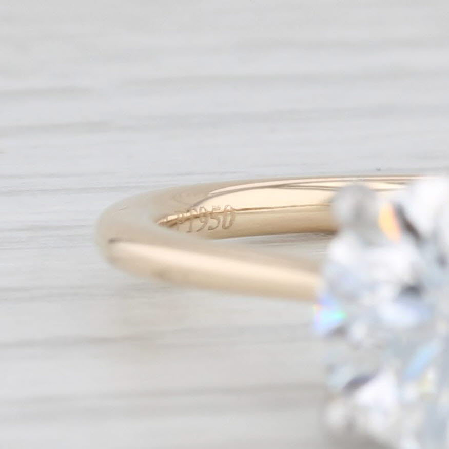 2.14ct Lab Created Diamond Solitaire Ring 14k Yellow Gold Size 6.5 GIA VVS2 G