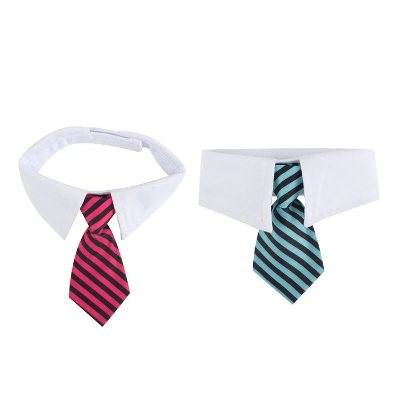 for Cat Tuxedo Necktie Dog Bow Tie with Handcrafted Adjustable Suit White Collar Formal Tie Tux Collar for Small Drop Shipping