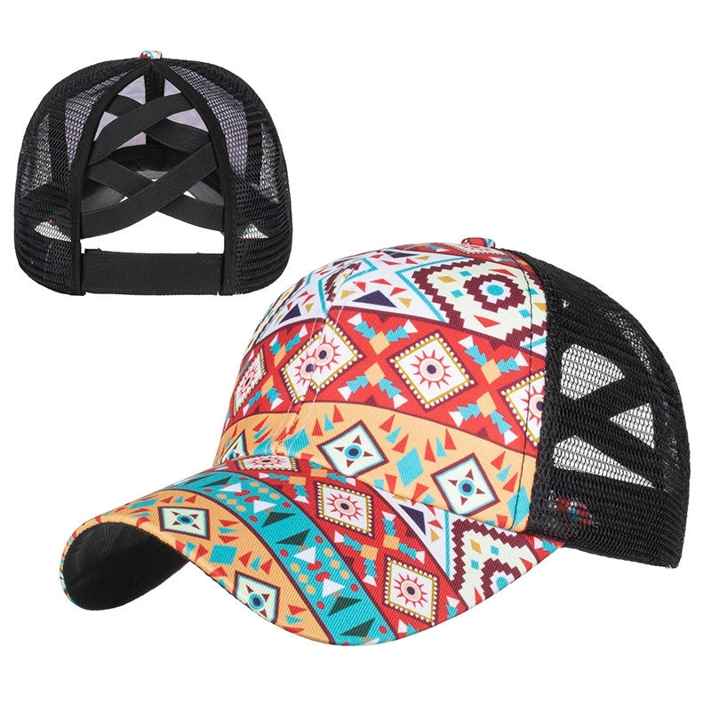 Women's Commute Color Block Patchwork Flat Eaves Baseball Cap