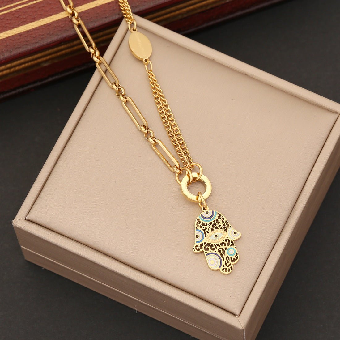 Expressive Eye Stainless Steel Electroplating Necklaces