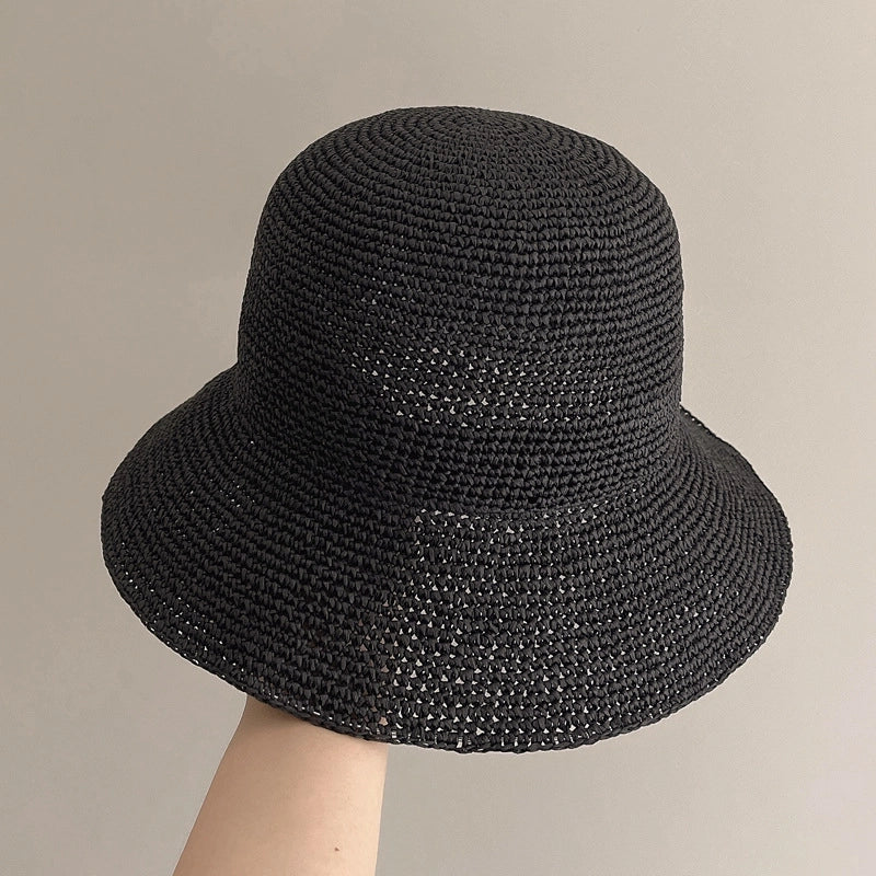 Summer Fine Hook Shade Hat Handmade Fine Grass Fisherman Hat Summer Travel Dome Straw Hat Sunscreen Sunshade Hat