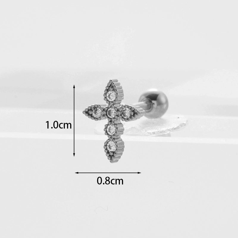 Ear Cartilage Rings & Studs Fashion Geometric Copper Plating Artificial Gemstones