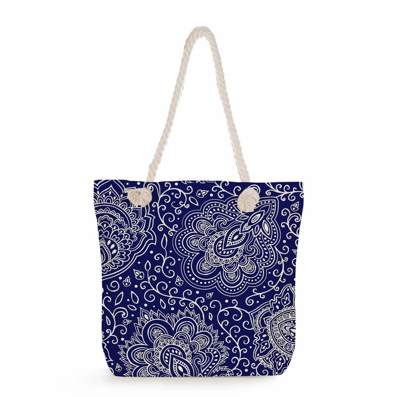 Geometric Printing Tote Bag Student Book Storage Shoulder Bag Large Capacity Handbag
