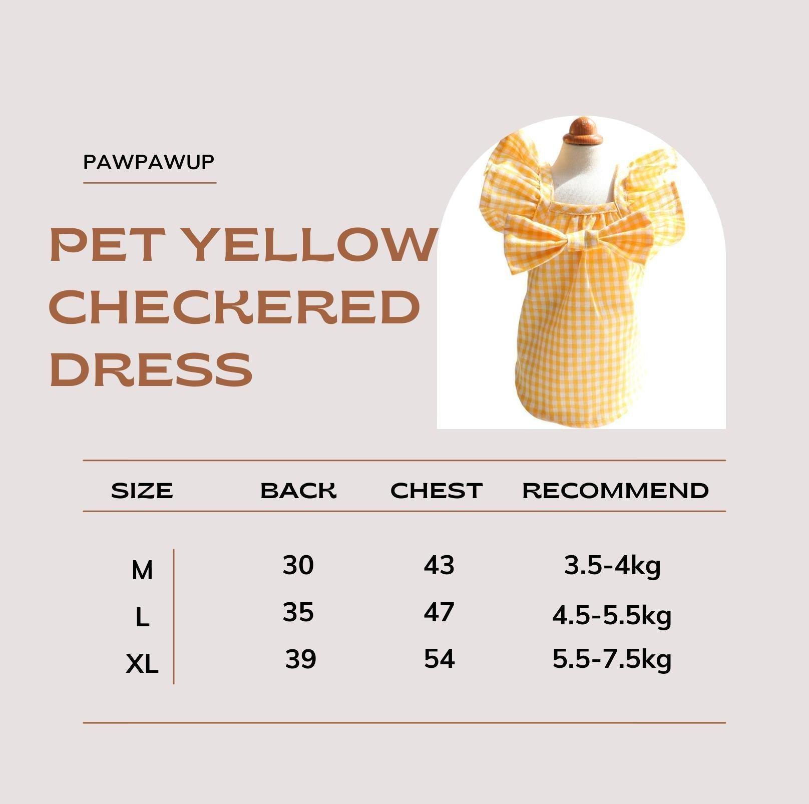 Pet Yellow Checkered Dress
