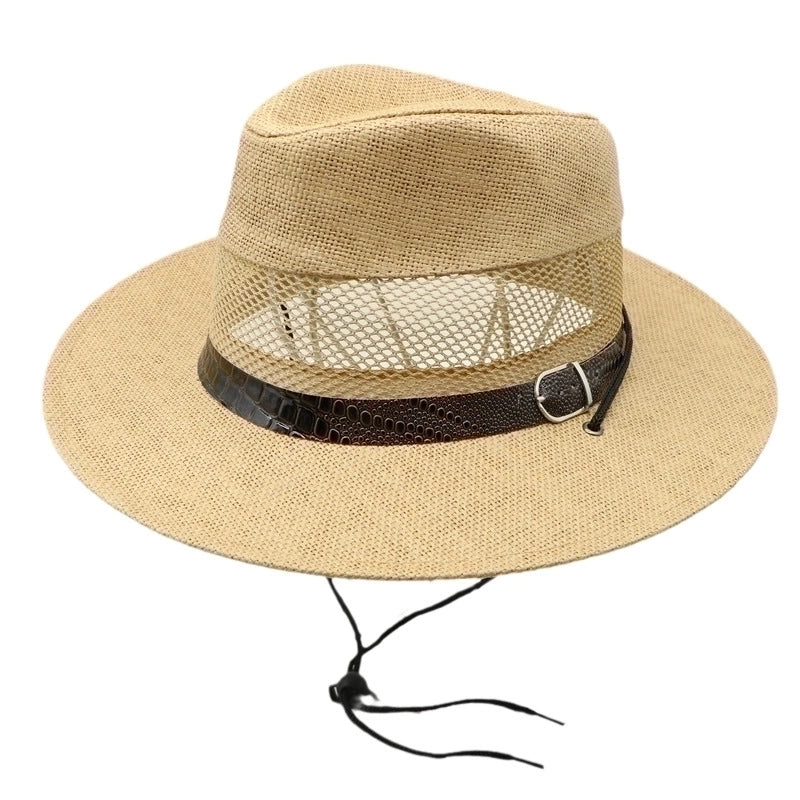 Men's Streetwear Color Block Flat Eaves Straw Hat