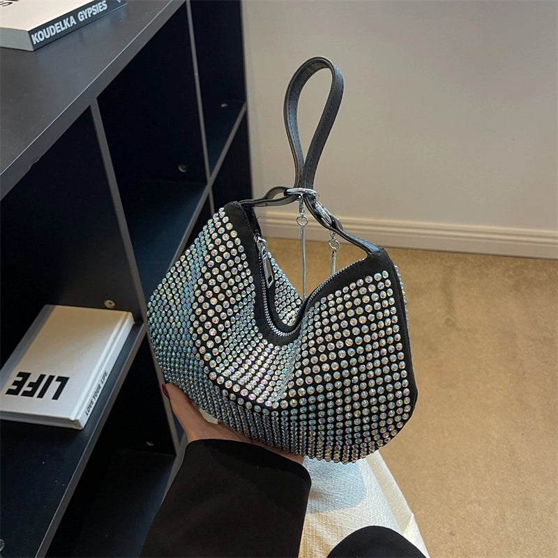 Women's Medium Pu Leather Solid Color Streetwear Square Zipper Underarm Bag