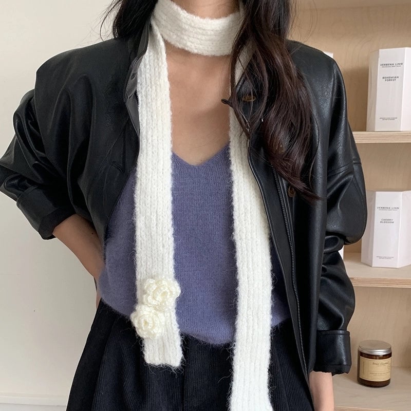 Women's Sweet Solid Color Polyester Scarf