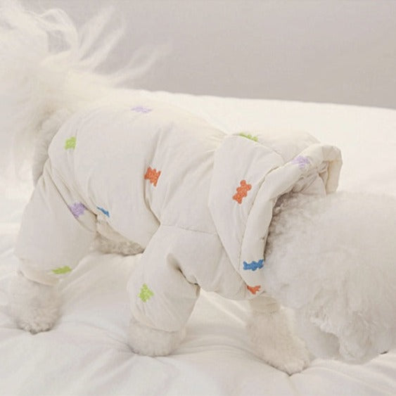 Colorful Bear Printed Dog Jumpsuits Jacket