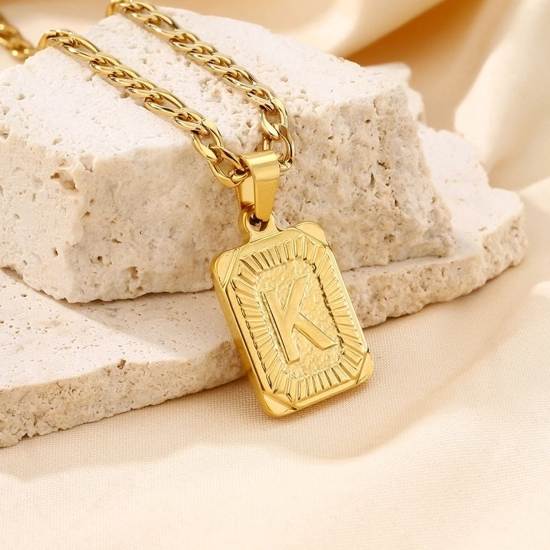 Casual Minimalist Letter 304 Stainless Steel 18K Gold Plated Pendant Necklace