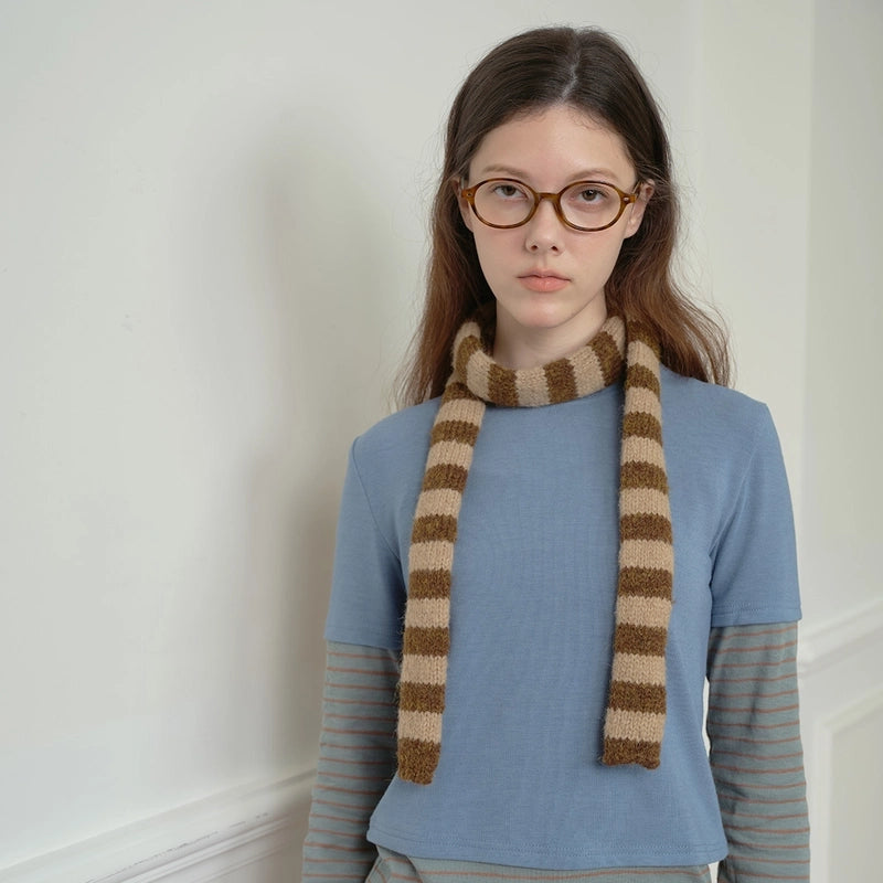 Women's Streetwear Stripe Spandex Polyester Acrylic Scarf