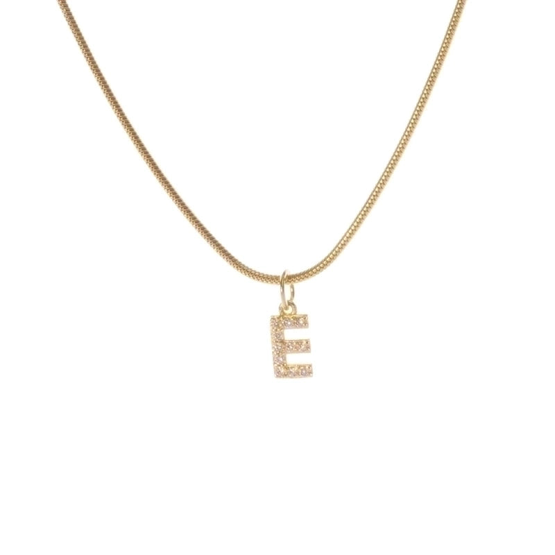 Fashion Letter Titanium Steel Plating Zircon Pendant Necklace