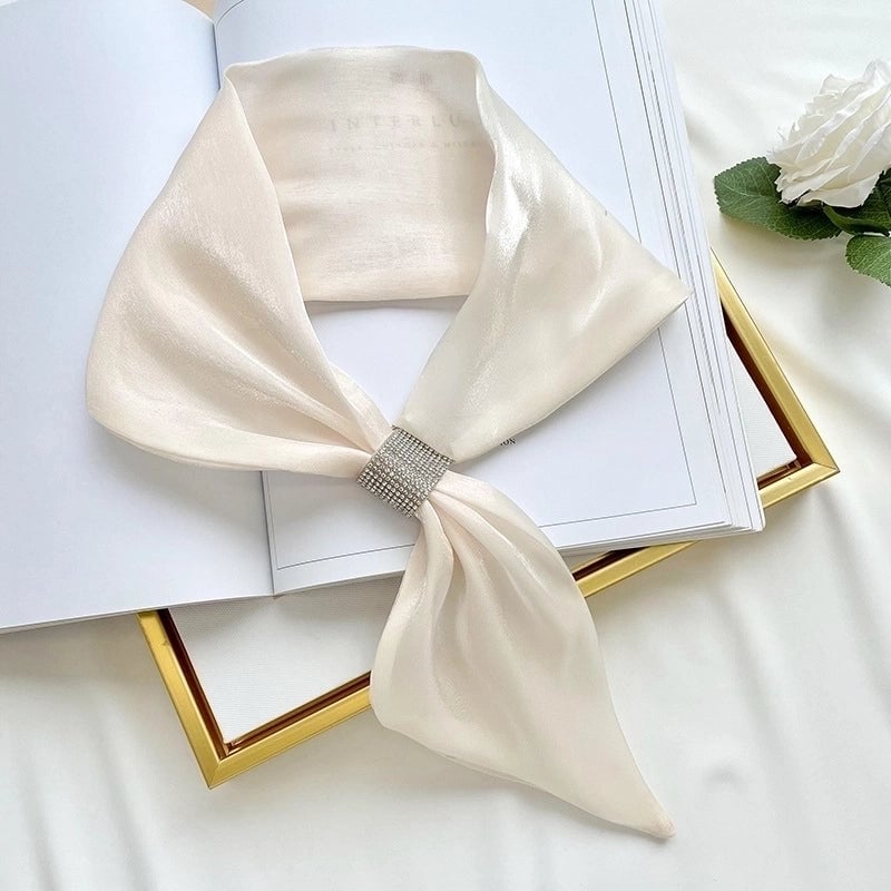 Women's Minimalist Commute Color Block Imitated Silk Silk Scarf