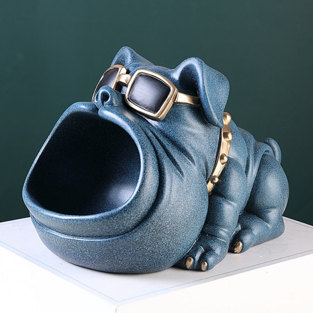 Bulldog Sculpture Storage Bin