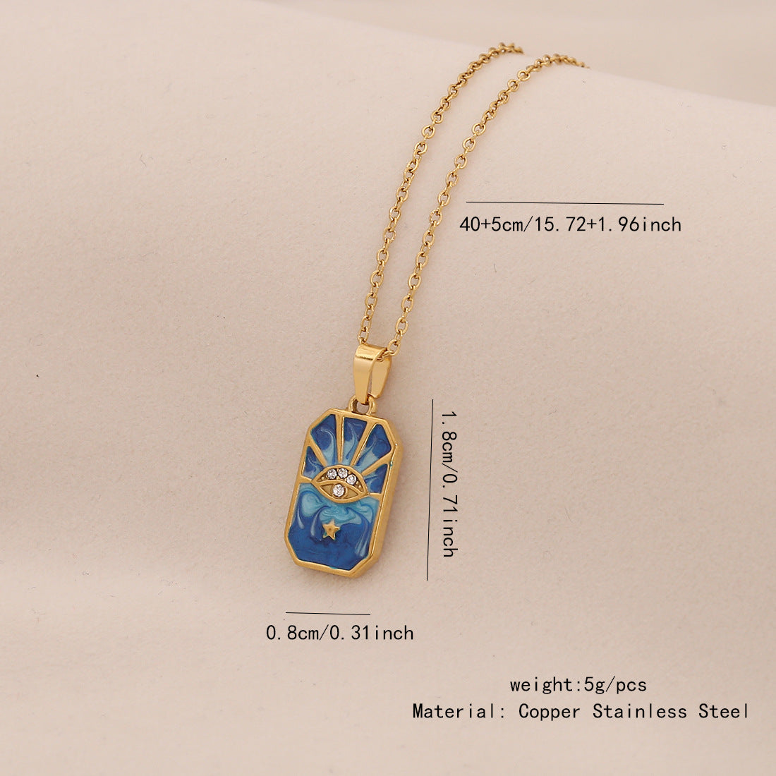 Vintage Tarot Pendant Necklace Love Fish Stainless Steel Necklace N1514