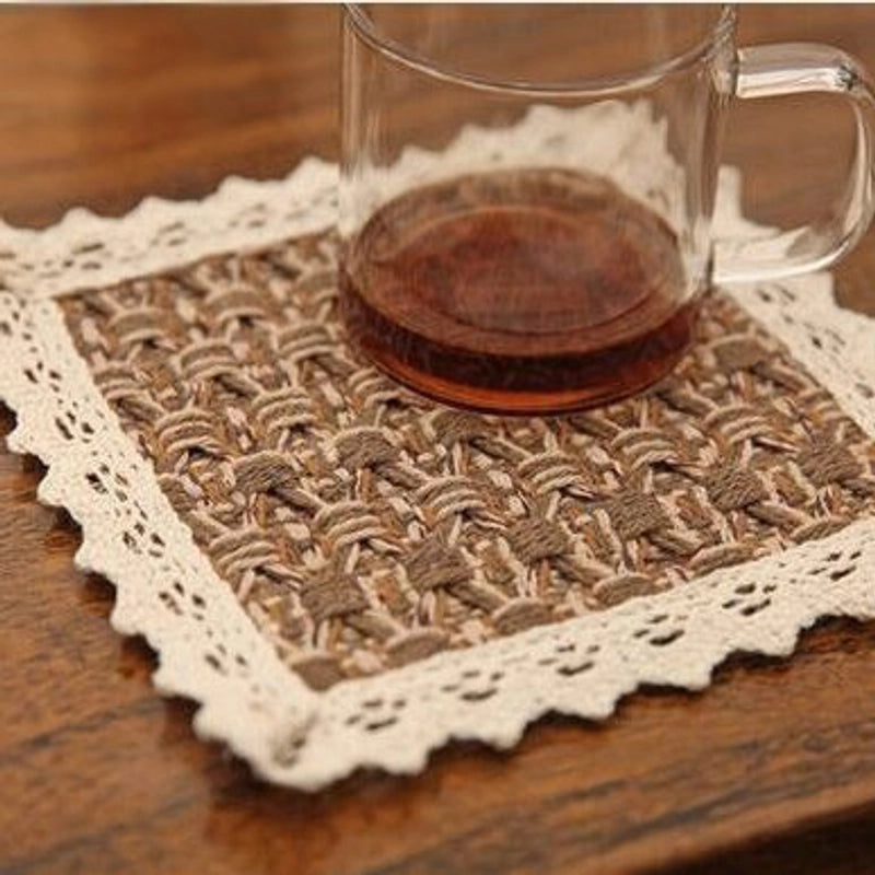 Pastoral Lattice Pure Cotton Tablecloths Artificial Decorations