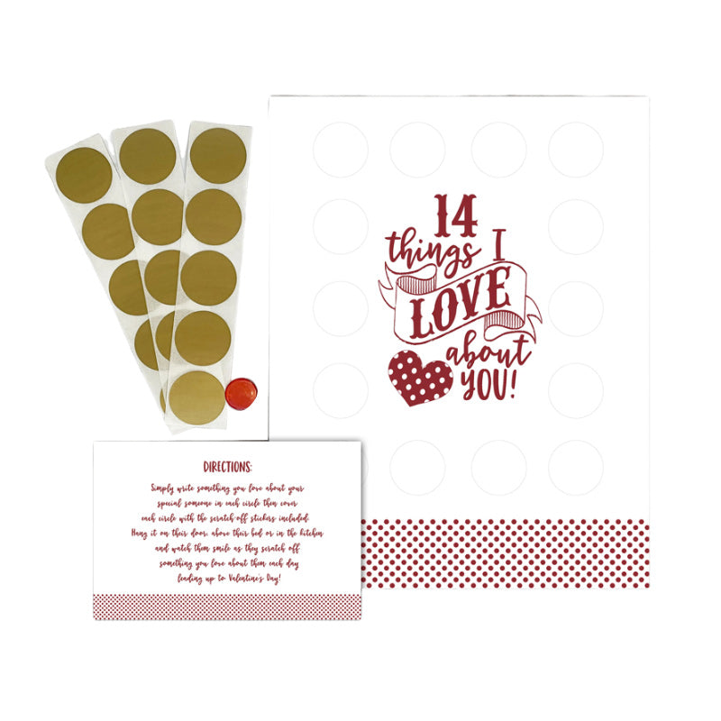 Valentine's Scratch Off Advent 14 things I or WE love about you!