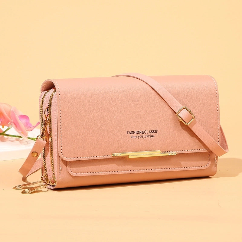 Women's Solid Color Pu Leather Zipper Buckle Wallets