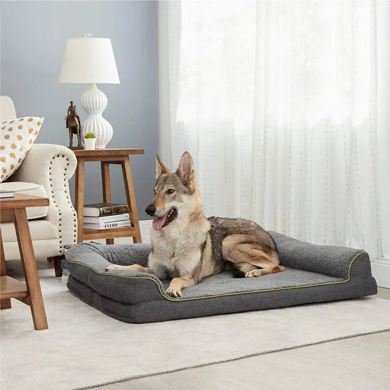 Plush Pet Sofa Bed Memory Foam Orthopedic Dog Bed