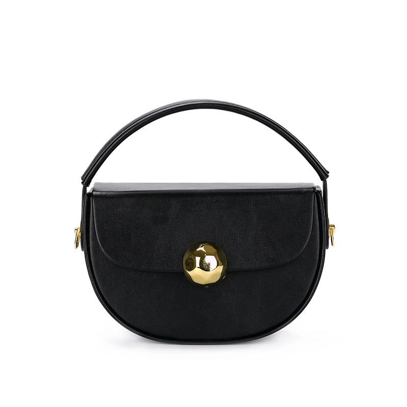 Women's Medium Pu Leather Solid Color Streetwear Flip Cover Underarm Bag