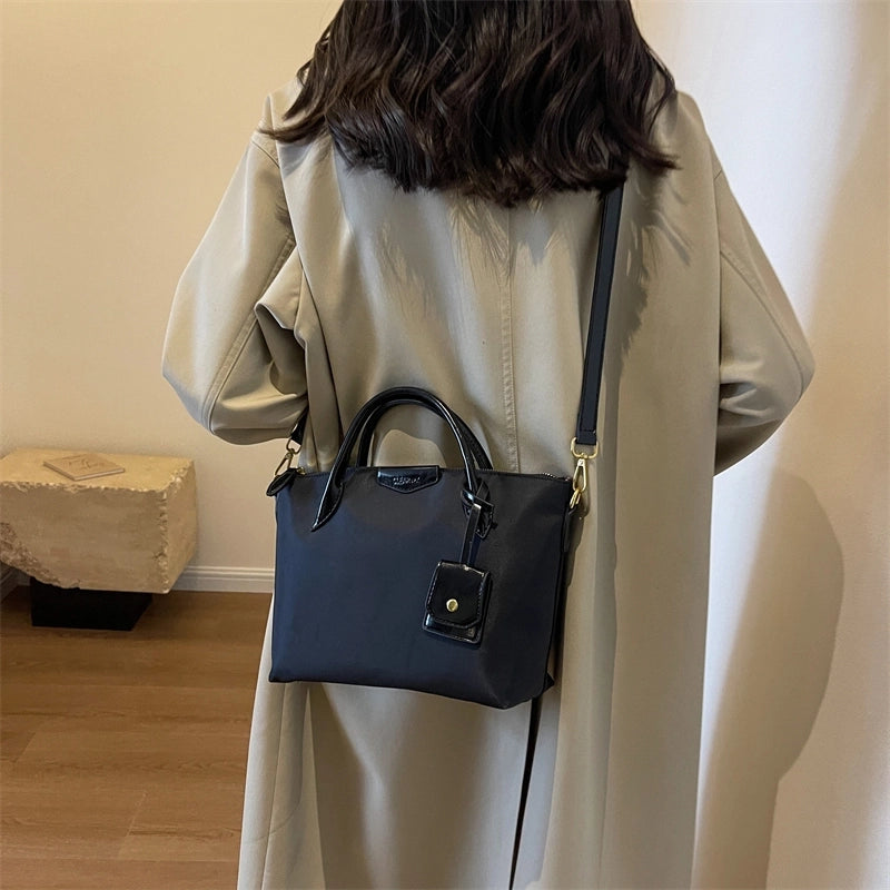 Women's Nylon Solid Color Classic Style Square Zipper Crossbody Bag