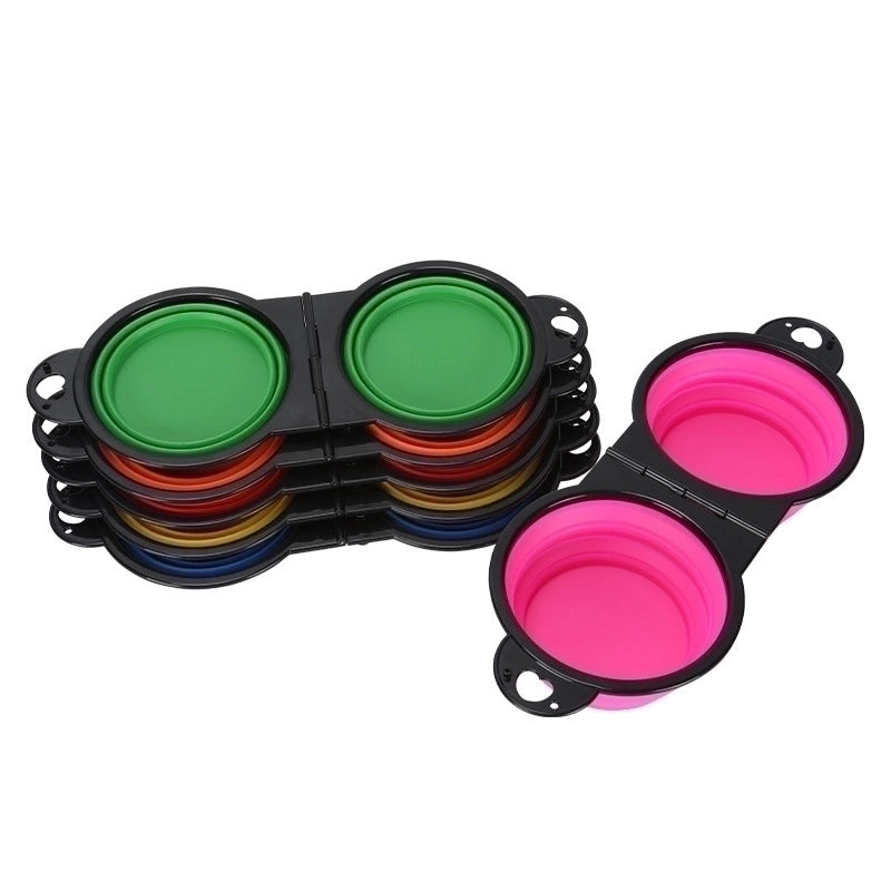 Minimalist Silica Gel Color Block Pet Tableware