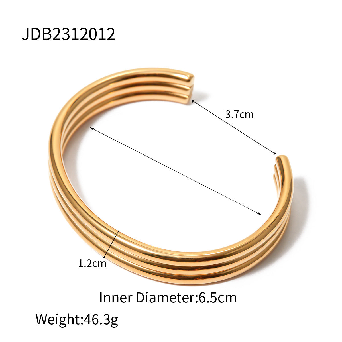 Stripe Stainless Steel 18K Gold Plated Earrings