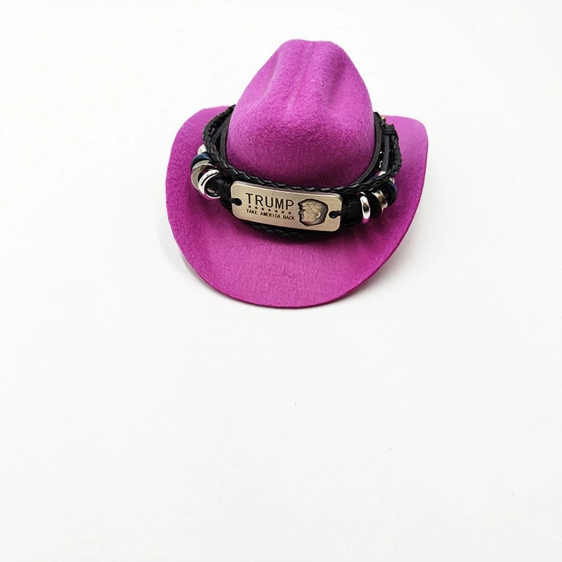Cowboy Style Polyester Solid Color Pet Hat