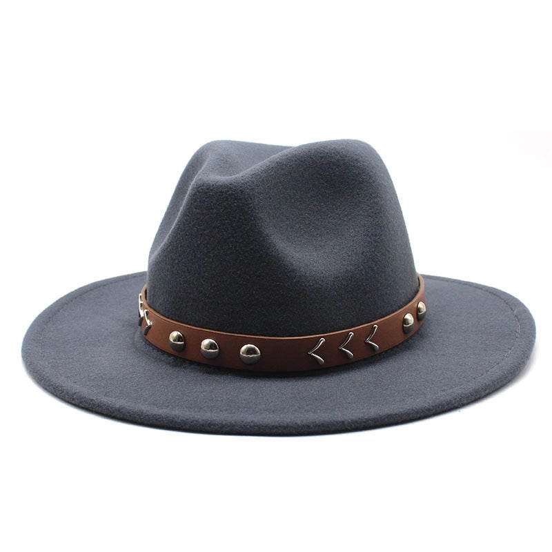 Wool Top Hat Autumn And Winter Casual Big Brim Men's And Women's Retro Felt Hat Fashion Trend Jazz Hat