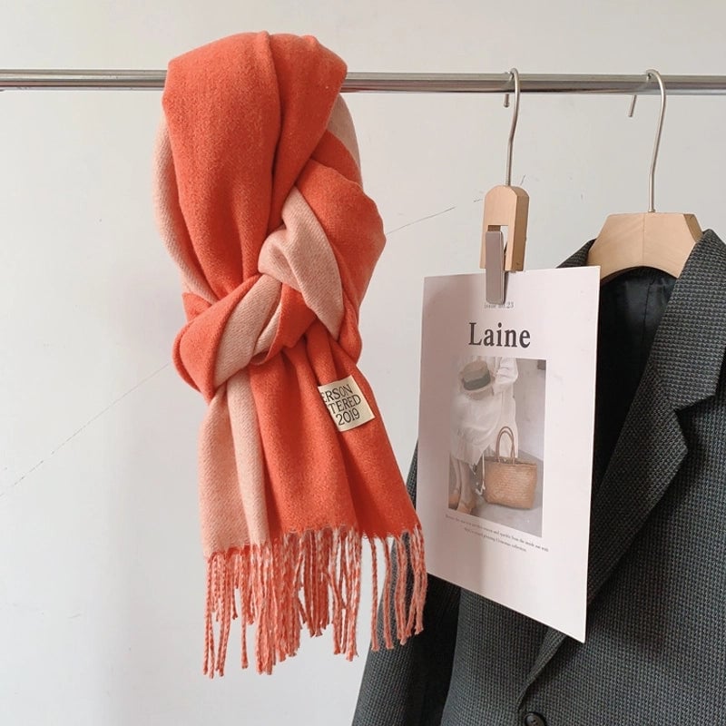 Ruibei Dandelion Cashmere Scarf Winter Thickened  Versatile Women's Warm Gift Double-sided Scarf