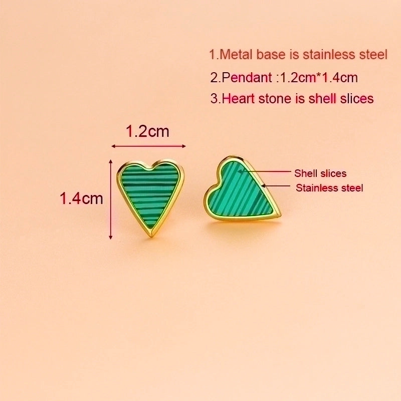Fashion Heart Shape 304 Stainless Steel Shell 18K Gold Plated Gold Plated Stainless Steel Jewelry Sets