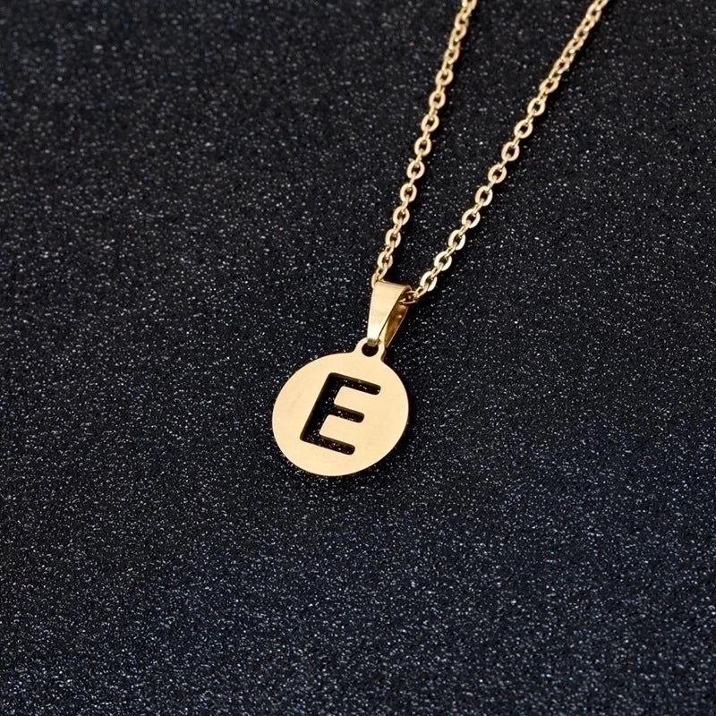 Stainless Steel 18K Gold Plated Minimalist Plating Letter None Necklace