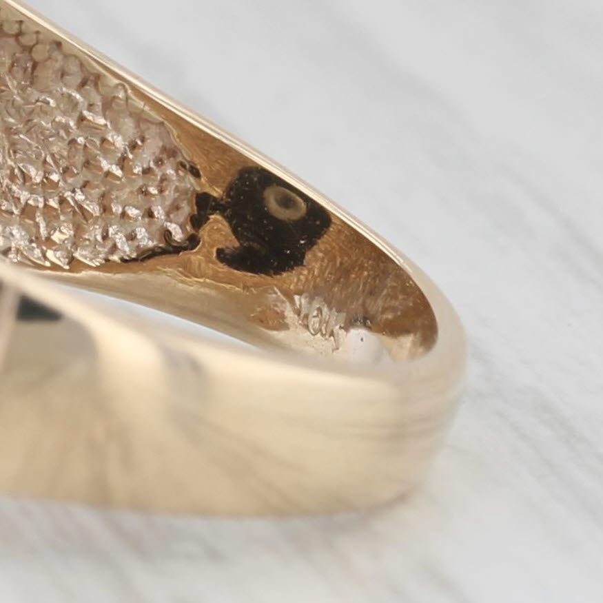 Vintage Onyx Diamond Signet Ring 10k Yellow Gold Size 7.5