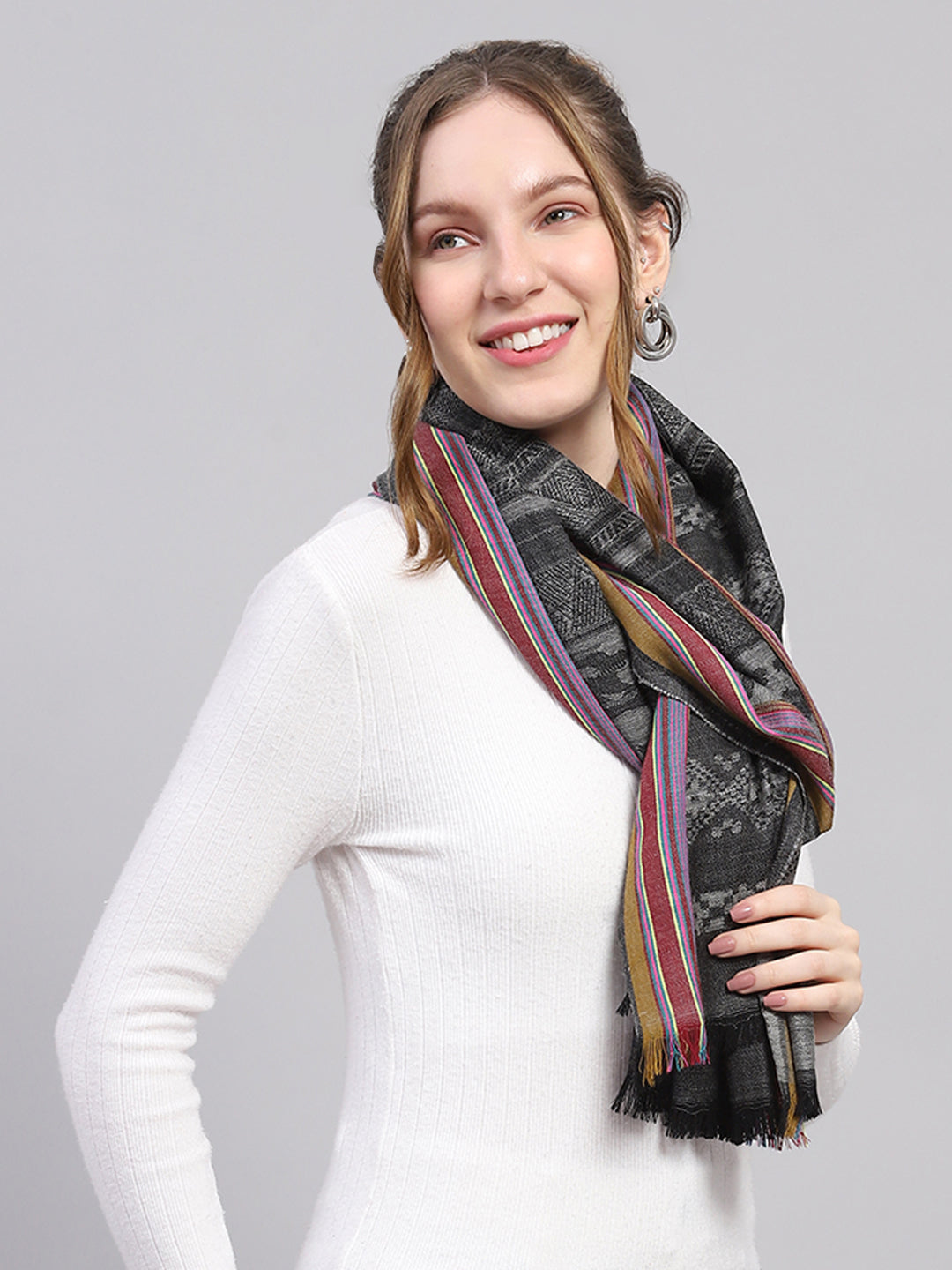 Women Multicolor Self Design Stole