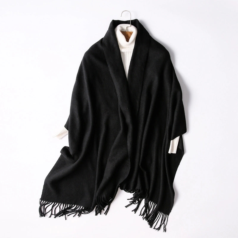 Women's Fashion Solid Color Artificial Wool Polyester Winter Scarves