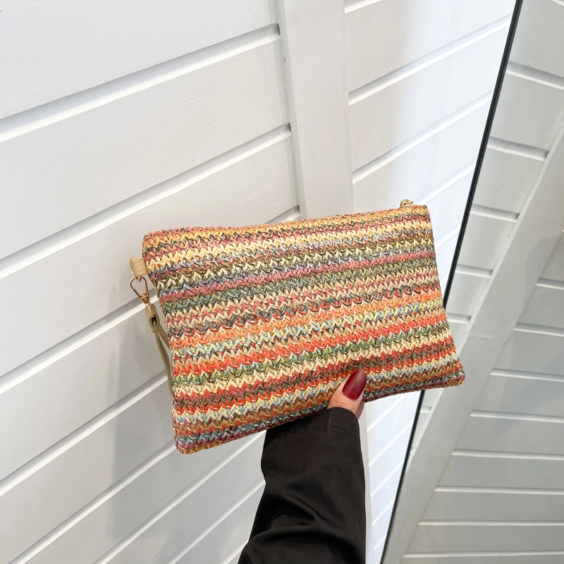 Straw Stripe Square Evening Bags