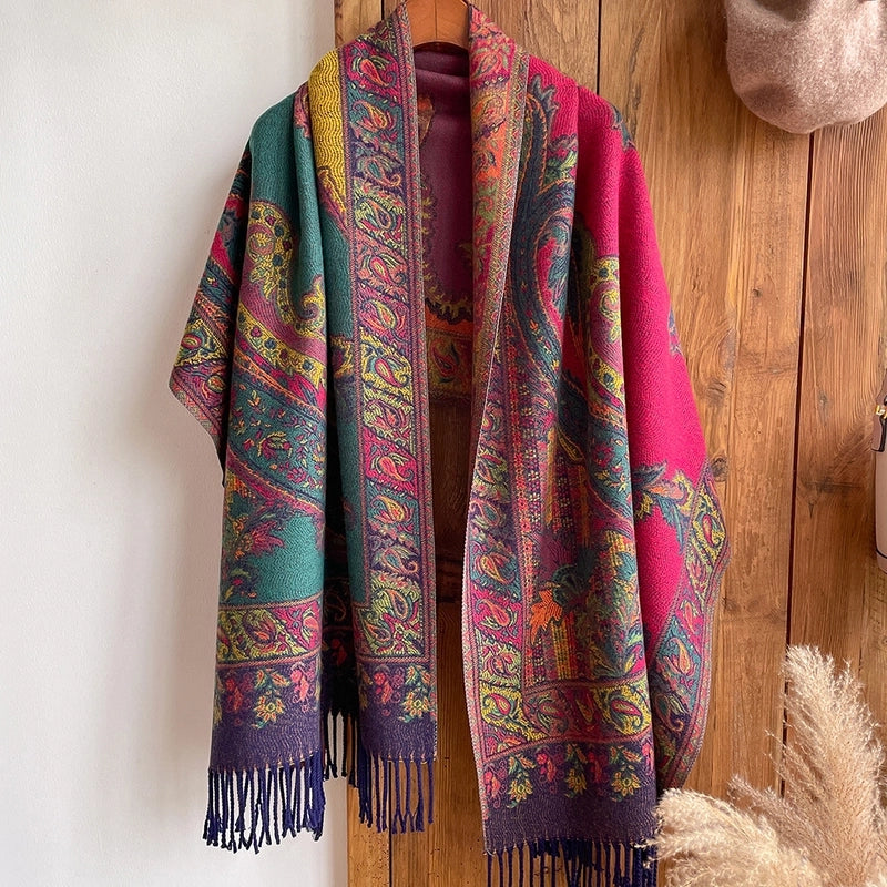 Women's Ethnic Style Printing Imitation Cashmere Scarf