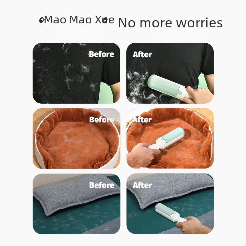 Pet Brush Electrostatic Adsorption Two-way Roller Cat Hair Removal Brush Clothes Sofa Hair Sticking Device Cat And Dog Hair Removal Device