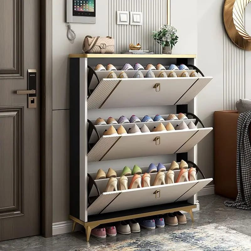 3 Tier Shoe Storage. Shoe Rack Narrow. Hall Shoe Storage Cabinet. Adjustable Partition Wooden Bucket Flip Shoe Cabinet