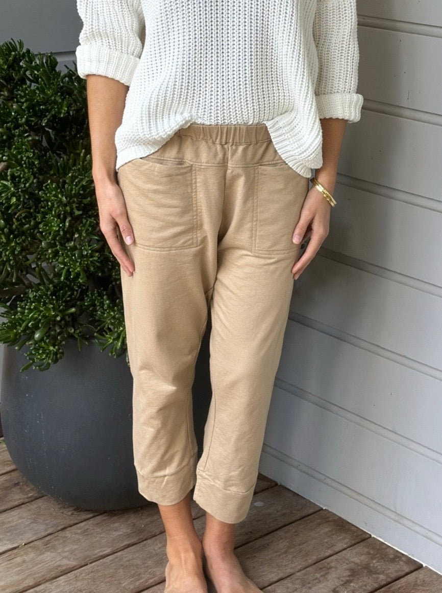 darcy capri pants-camel knit